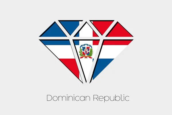 Vlajka Ilustrace Uvnitř Diamantu Dominikánské Republiky — Stockový vektor
