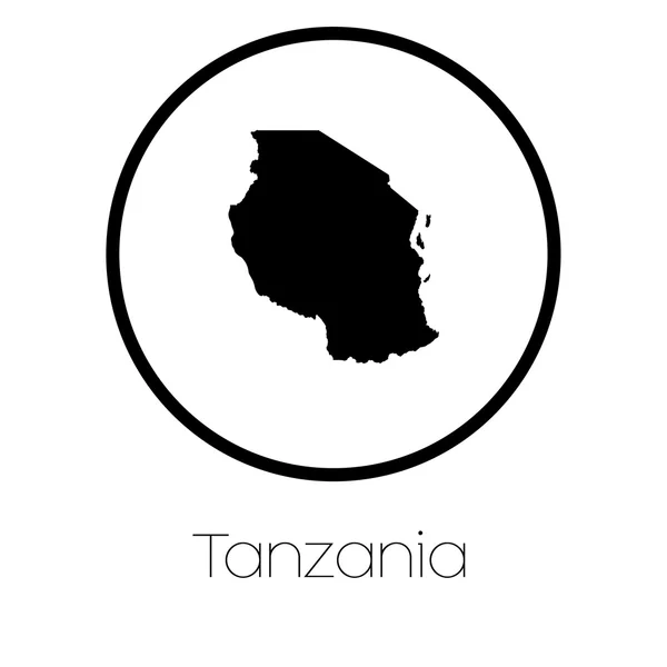 Mapa Země Tanzanie — Stockový vektor