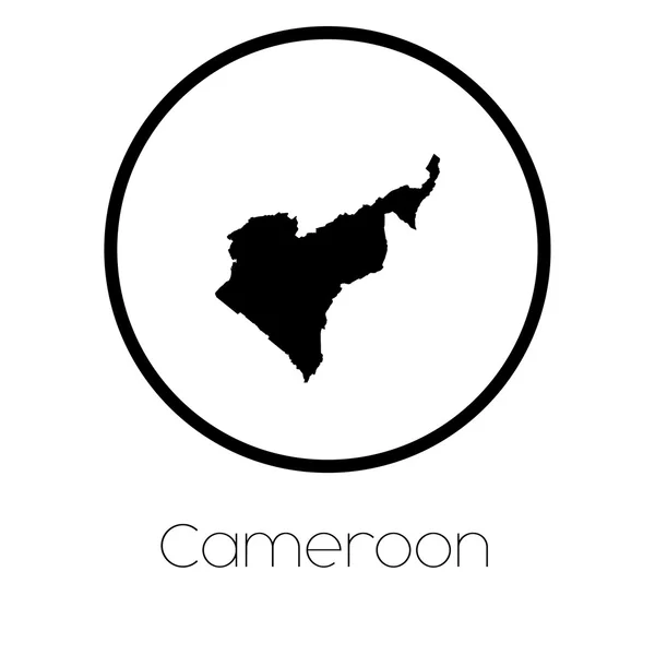 Una Mappa Del Paese Del Camerun — Vettoriale Stock