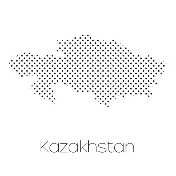 Una Mappa Del Paese Kazakistan — Vettoriale Stock