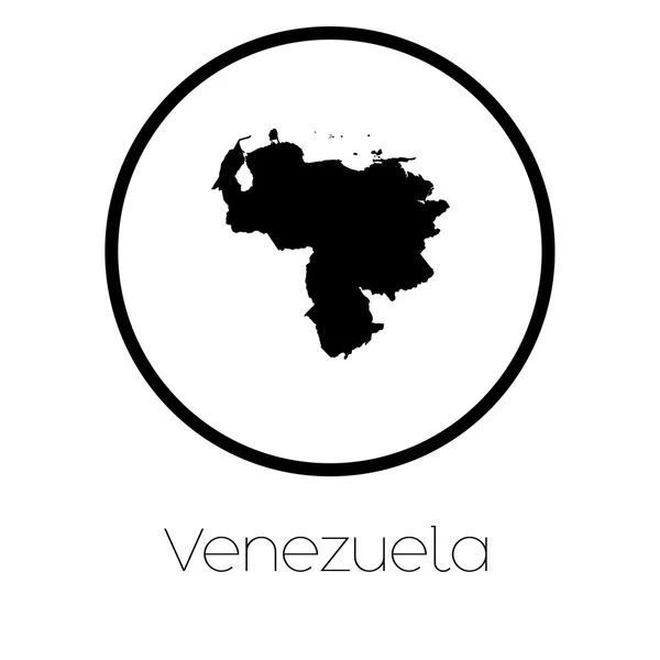 Una Mappa Del Paese Venezuela — Vettoriale Stock
