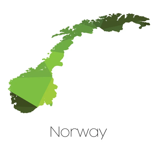 Kaart Van Het Land Van Noorwegen Noorwegen — Stockvector