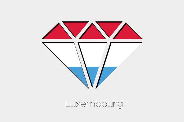 Eine Flaggenabbildung Innerhalb Eines Luxemburgischen Diamanten — Stockvektor