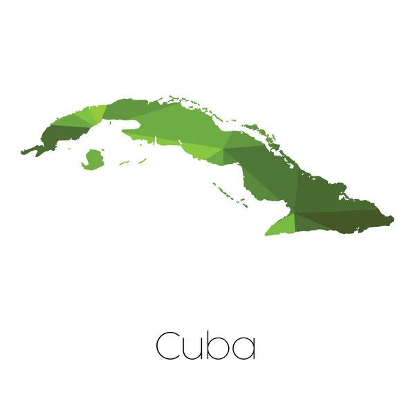 Mapa Del País Cuba Cuba — Vector de stock