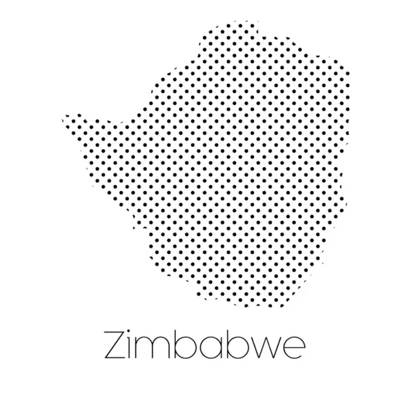 Una Mappa Del Paese Zimbabwe — Vettoriale Stock