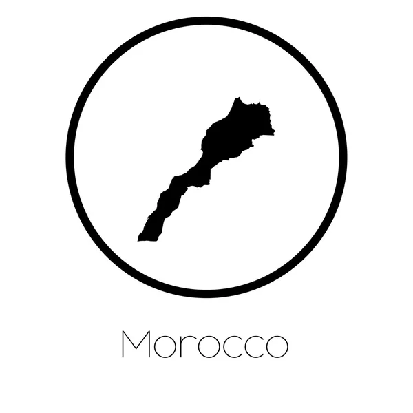 Mapa País Marrocos — Vetor de Stock