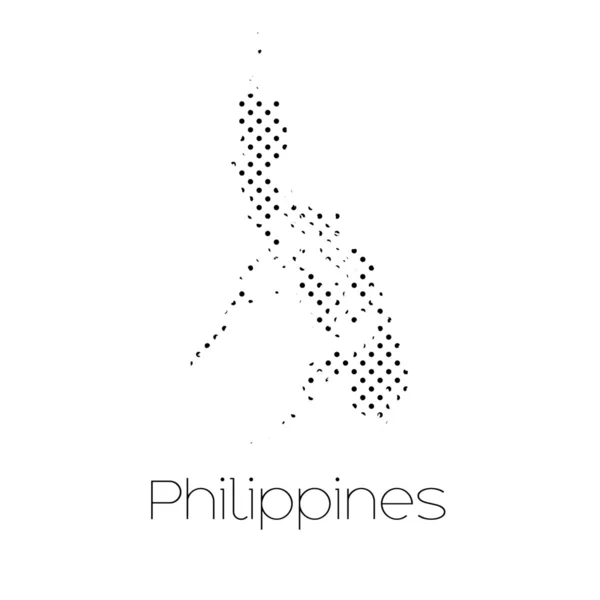 Sebuah Peta Dari Negara Filipina - Stok Vektor