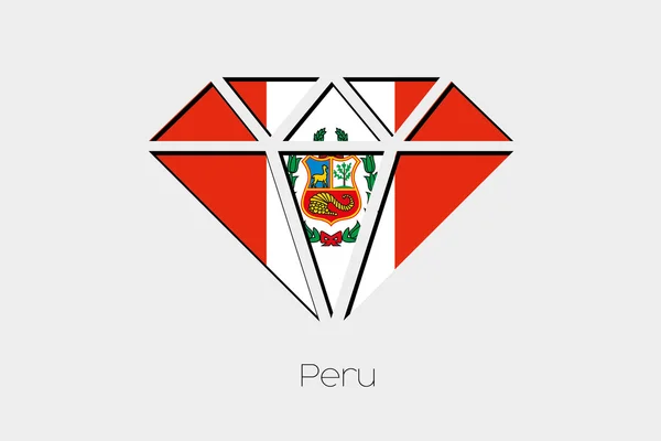 Uma Ilustração Bandeira Dentro Diamante Peru — Vetor de Stock