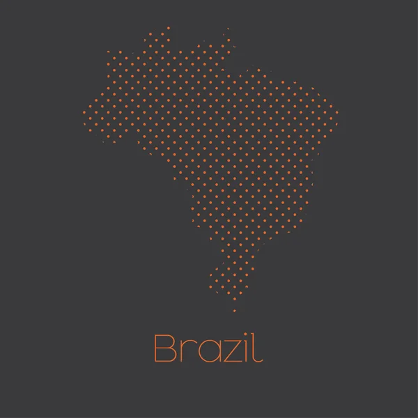 Une Carte Pays Brésil — Image vectorielle