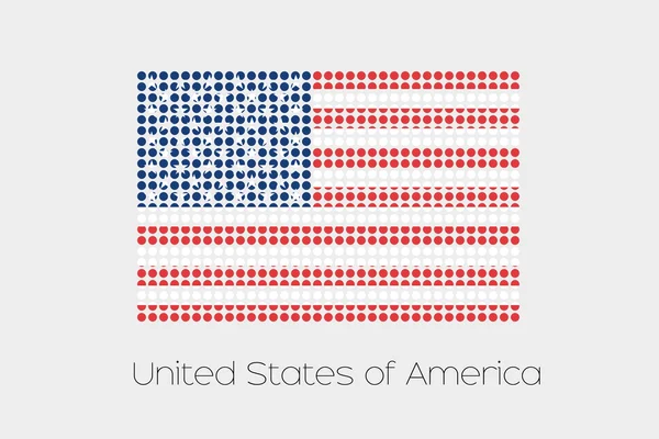 Een Illustratie Van Vlag Van Verenigde Staten Van Amerika — Stockvector