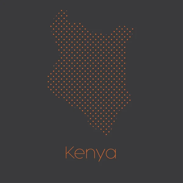 Una Mappa Del Paese Del Kenya — Vettoriale Stock