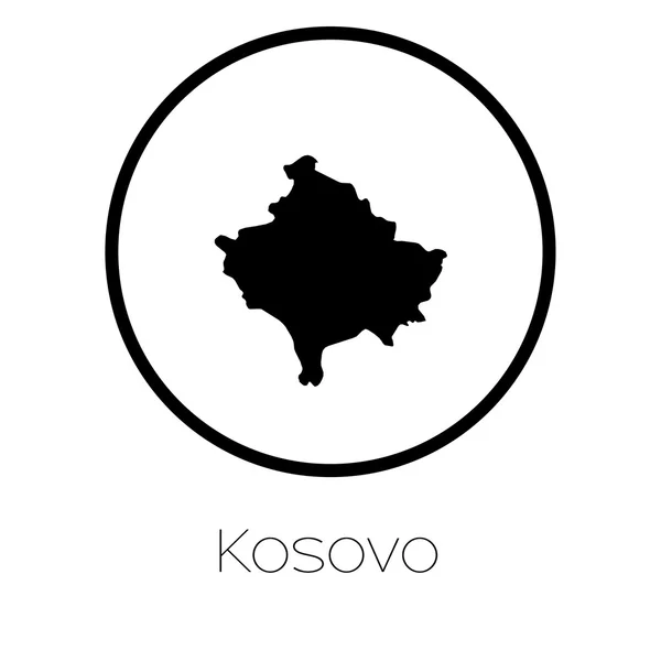 Una Mappa Del Paese Del Kosovo — Vettoriale Stock