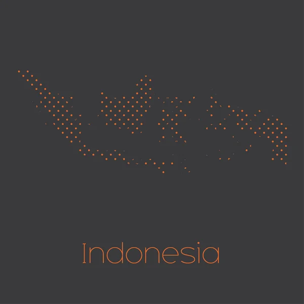 Sebuah Peta Negara Indonesia - Stok Vektor