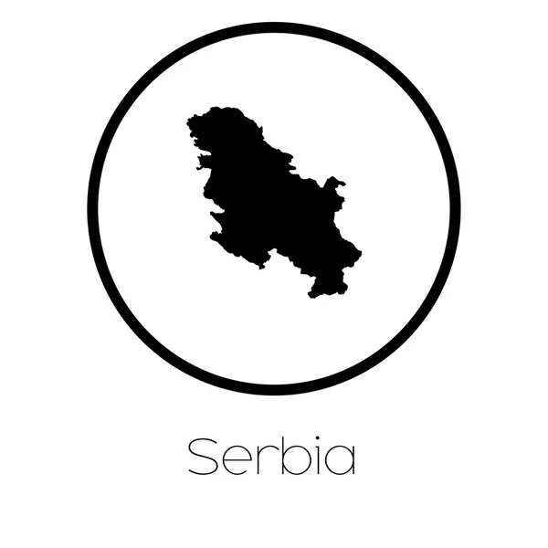 Mapa Del País Serbia — Archivo Imágenes Vectoriales