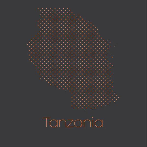 Una Mappa Del Paese Tanzania — Vettoriale Stock