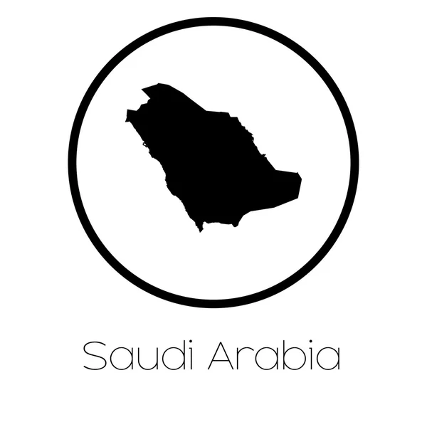 Una Mappa Del Paese Dell Arabia Saudita — Vettoriale Stock