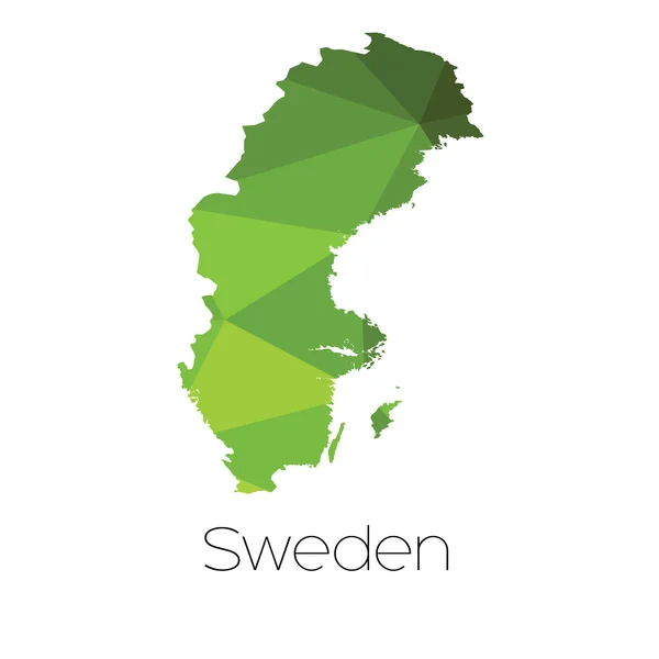 Une Carte Pays Suède Suède — Image vectorielle