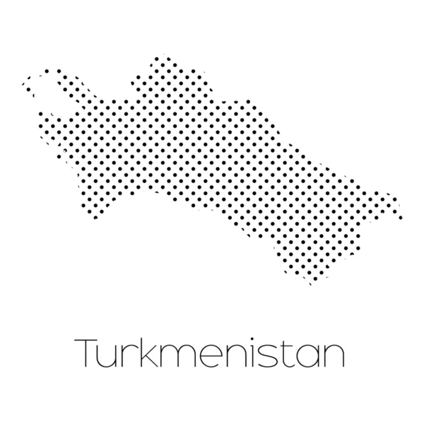 Une Carte Pays Turkménistan — Image vectorielle