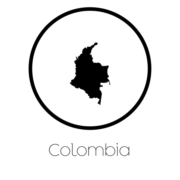 Map Country Colombia — Stock Vector