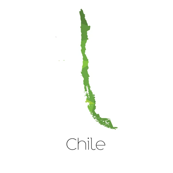 Kaart Van Het Land Van Chili Chili — Stockvector