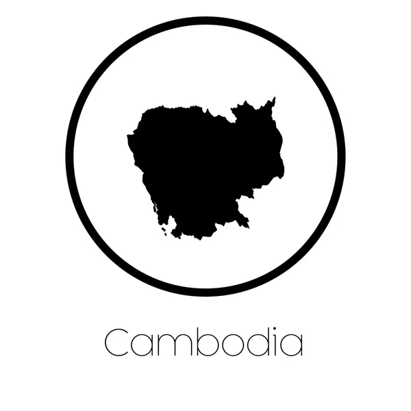 Χάρτη Της Χώρας Της Καμπότζης — Διανυσματικό Αρχείο
