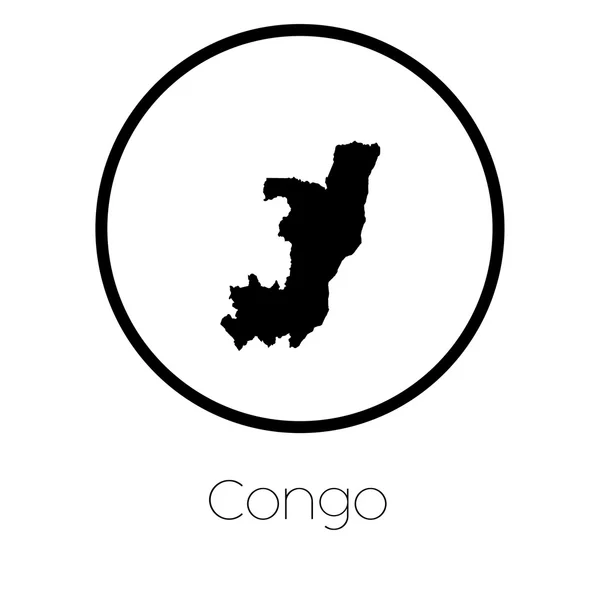 Una Mappa Del Paese Del Congo — Vettoriale Stock