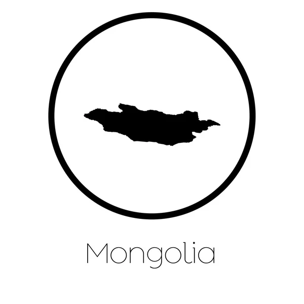 Une Carte Pays Mongolie — Image vectorielle