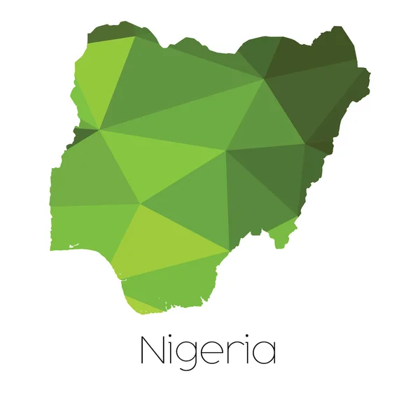 Eine Karte Des Landes Nigeria Nigeria — Stockvektor