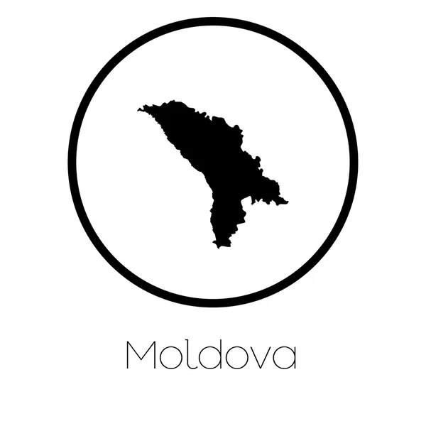 Mapa Země Moldavsko — Stockový vektor