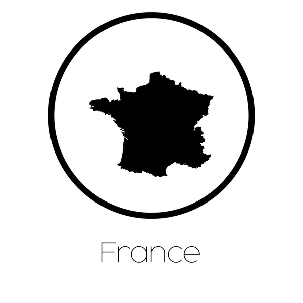 Kaart Van Het Land Van Frankrijk — Stockvector