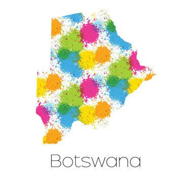Botswana 'nın haritası.