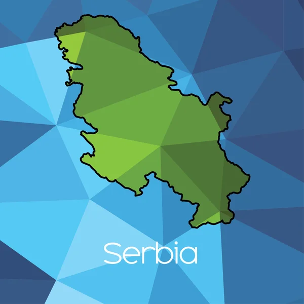 Mapa País Sérvia — Fotografia de Stock