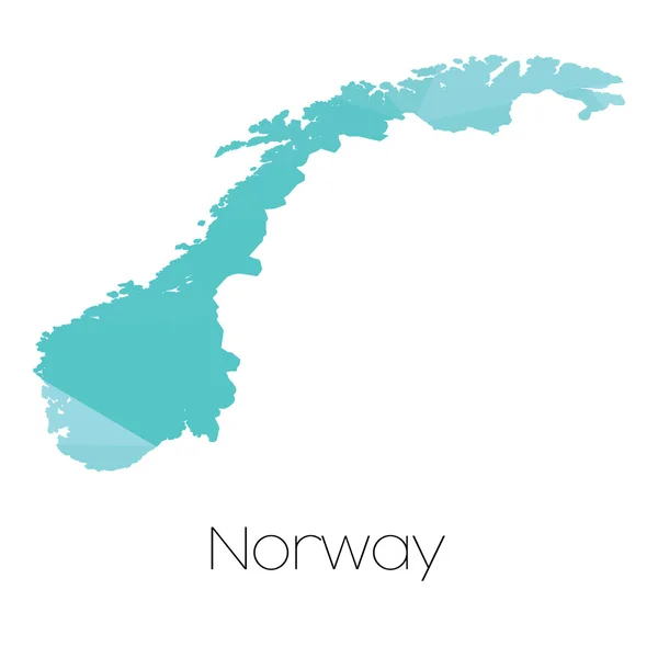 Eine Karte Des Landes Norwegen — Stockfoto