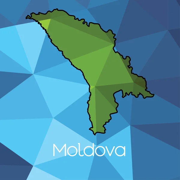 Mapa Del País Moldavia —  Fotos de Stock