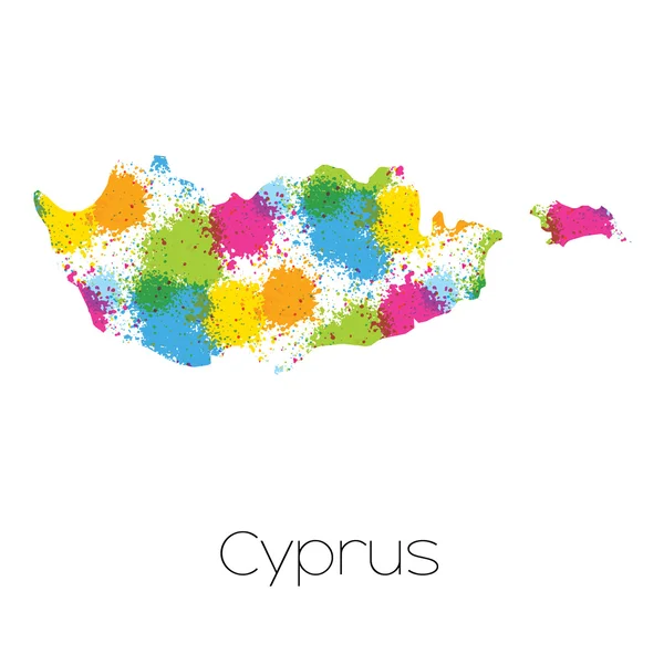 Kaart Van Het Land Van Cyprus — Stockfoto