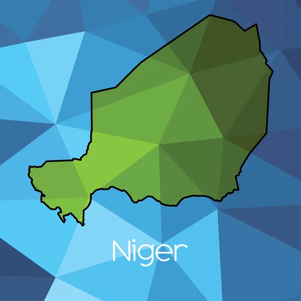 Kaart Van Het Land Van Niger — Stockfoto