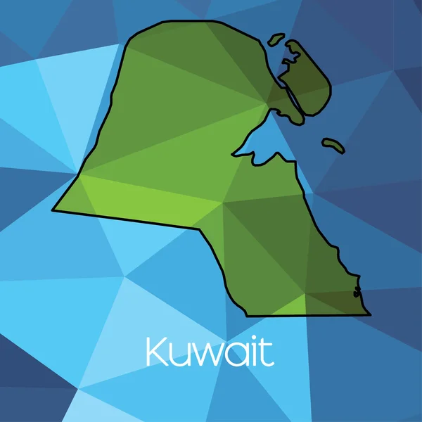 Una Mappa Del Paese Kuwait — Foto Stock