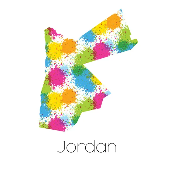 Mapa Del País Jordania —  Fotos de Stock