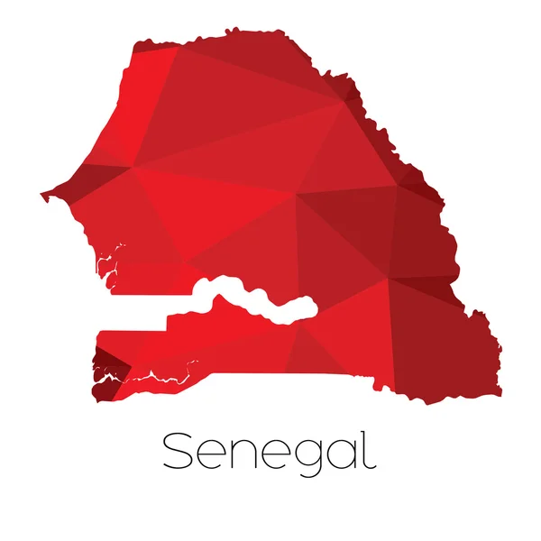 Una Mappa Del Paese Del Senegal — Foto Stock