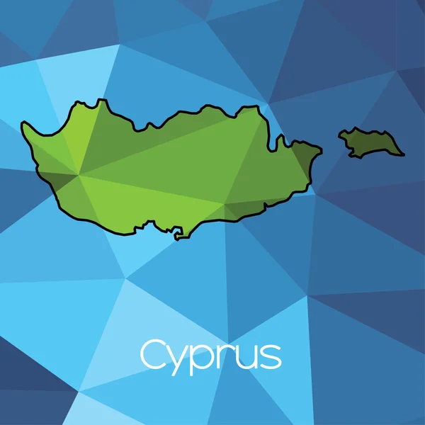Mapa País Chipre — Fotografia de Stock