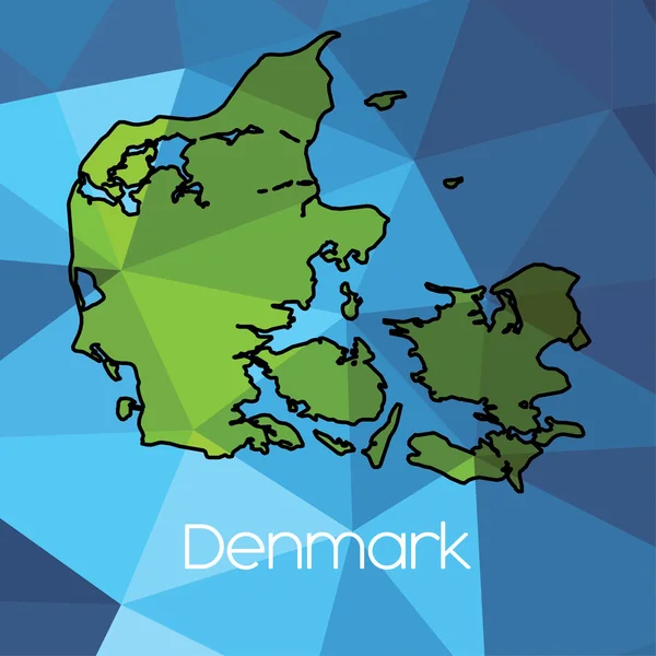 丹麦国家的地图 — 图库照片
