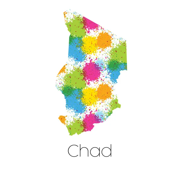 Mapa Del País Chad — Foto de Stock
