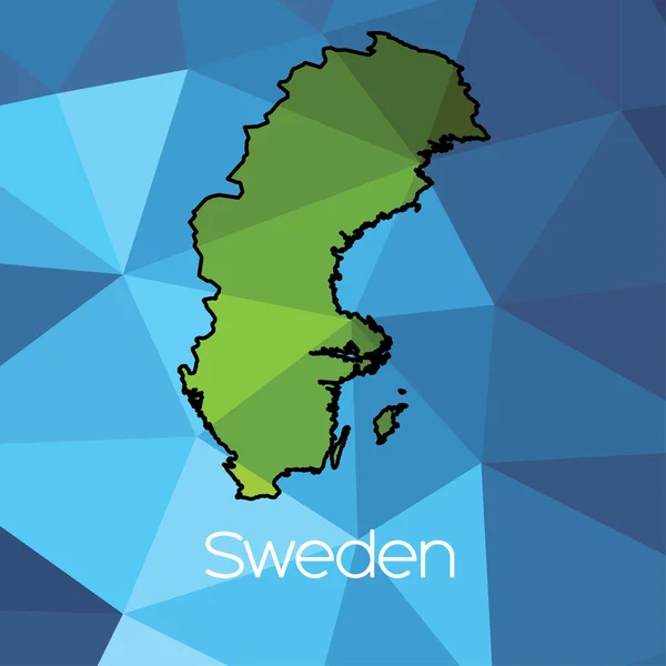 Mapa País Suécia — Fotografia de Stock