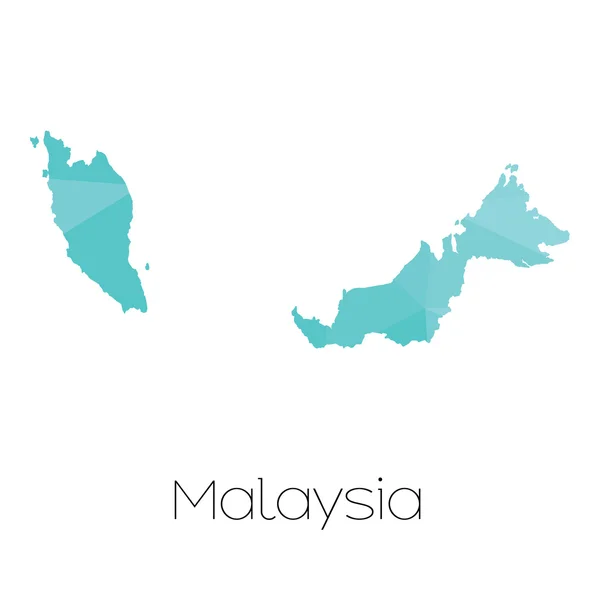 Mapa Kraju Malezja — Zdjęcie stockowe