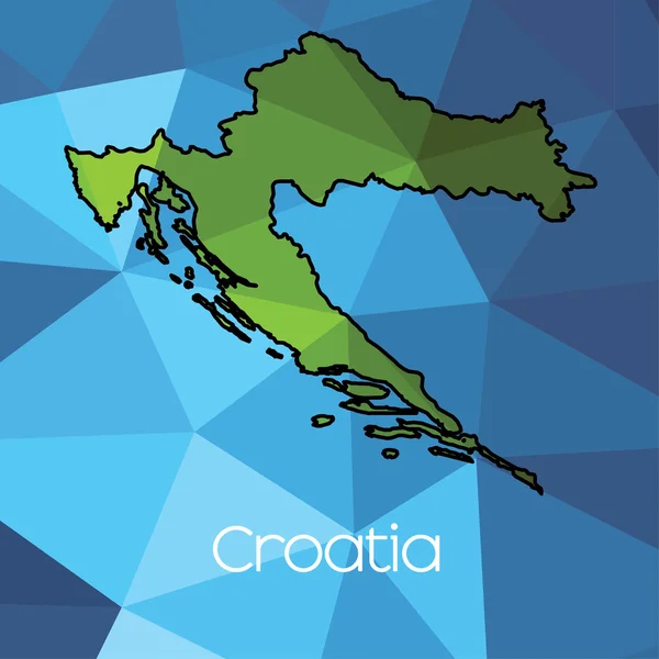 Mapa Del País Croacia — Foto de Stock