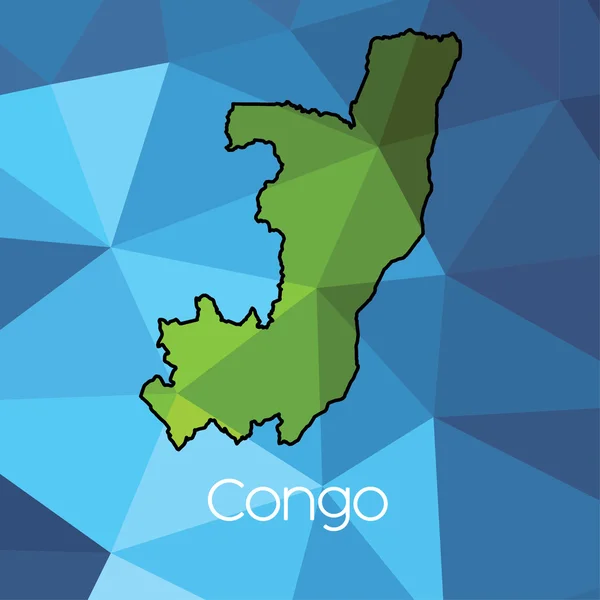 Kaart Van Het Land Van Congo — Stockfoto