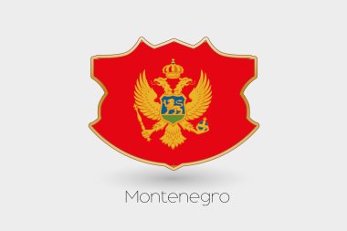 Karadağ bir kalkan bayrak çizimi