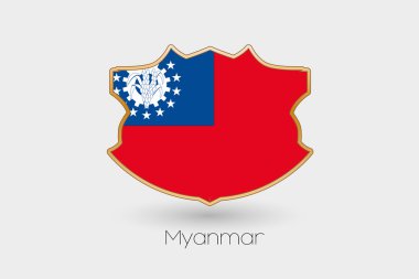 Myanmar bir kalkan bayrak çizimi