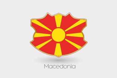 Makedonya bir kalkan bayrak çizimi