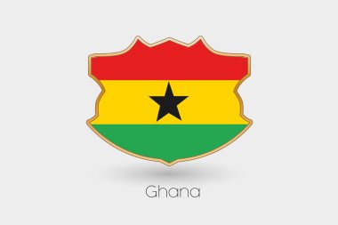 Gana bir kalkan bayrak çizimi